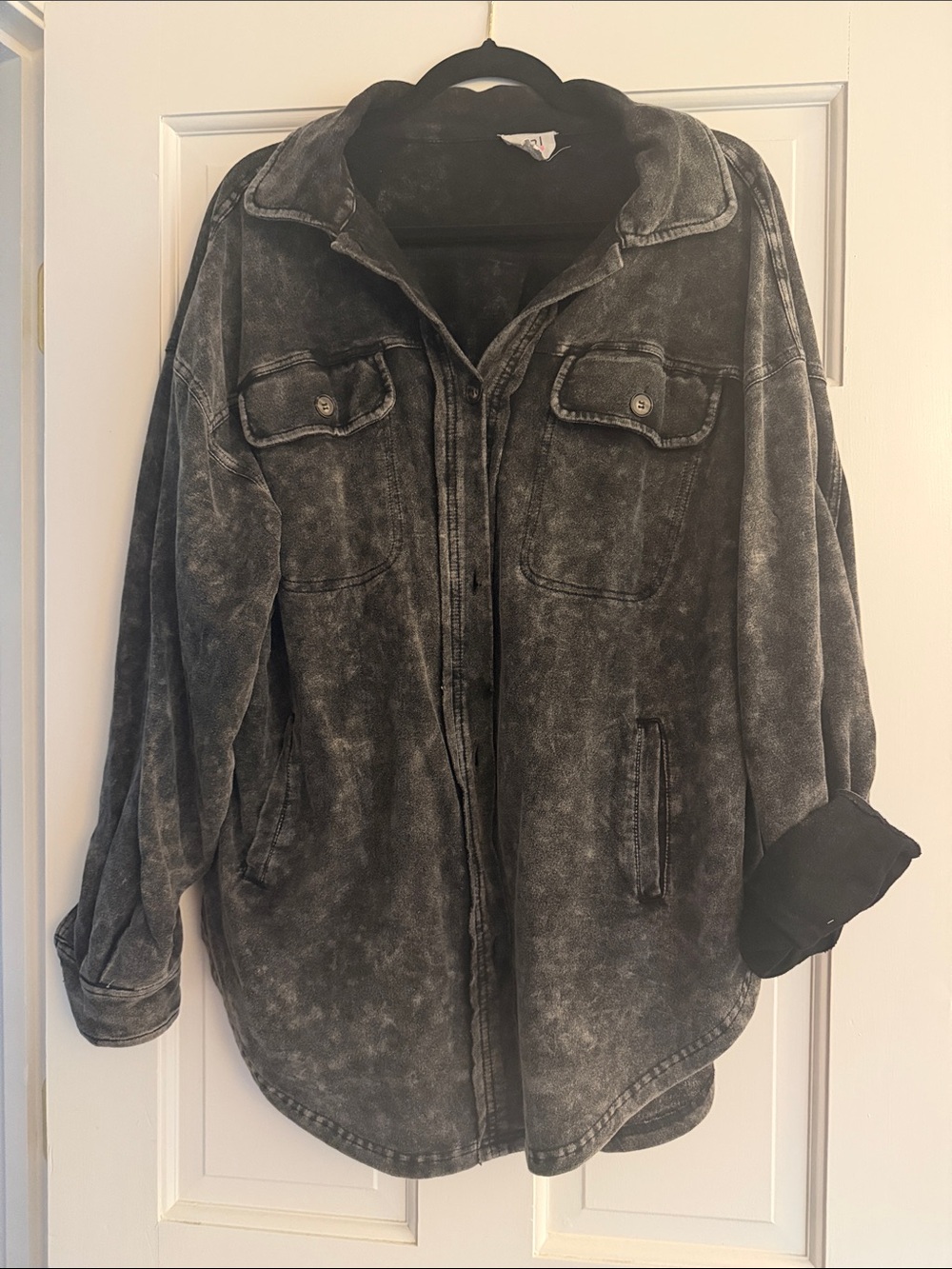 BiBi Washed Black Overshirt Jacket